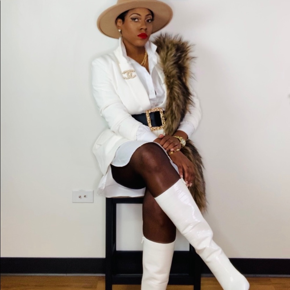INC white leather boots 10% Off & Free Shipping 💕
